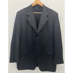 Canali Men's Blazer Navy Blue Micro Pinstripe Size 44 100%‎ Wool